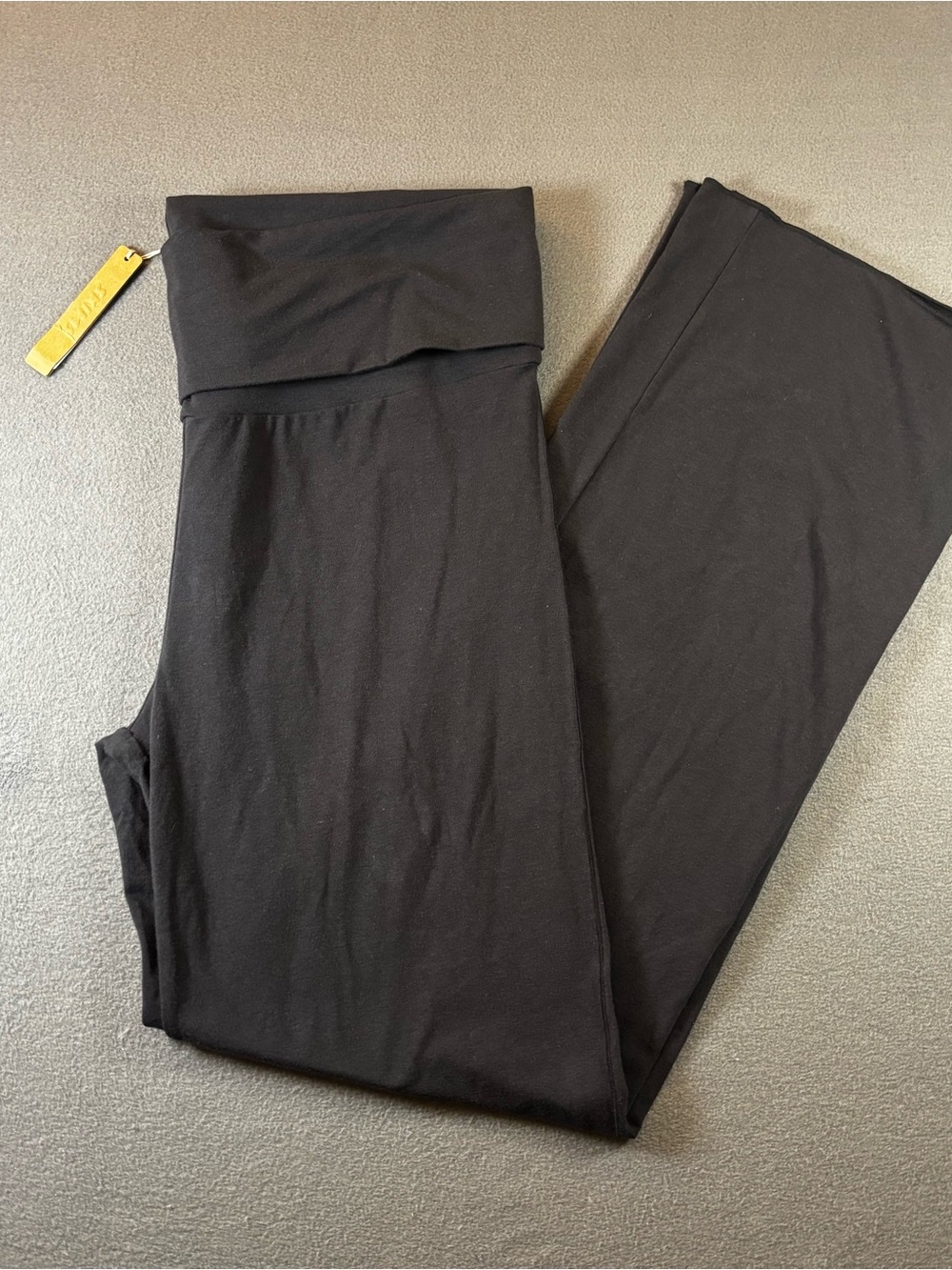 Skims Cotton Jersey Foldover Pant Soot Black Sz 2X AP-PNT-0715